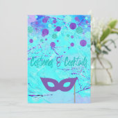 Costumes en Cocktails Halloween Party Invitation Kaart (Staand voorkant)