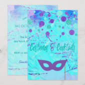 Costumes en Cocktails Halloween Party Invitation Kaart (Voorkant / Achterkant)