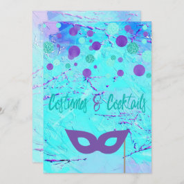 Costumes en Cocktails Halloween Party Invitation Kaart