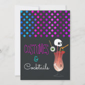 Costumes en Cocktails Halloween Party Invitation Kaart (Voorkant)