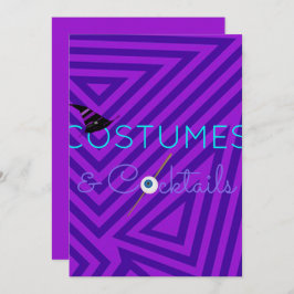 Costumes en Cocktails Halloween Party Invitation Kaart