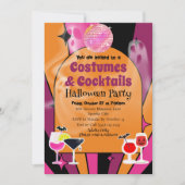 Costumes en Cocktails Halloween Party Invitation Kaart (Voorkant)