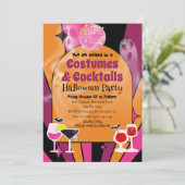 Costumes en Cocktails Halloween Party Invitation Kaart (Staand voorkant)