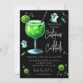 Costumes en Cocktails Halloween Party Invitation Kaart (Voorkant)