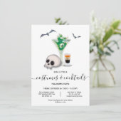 Costumes en Cocktails Halloween Party Kaart (Staand voorkant)