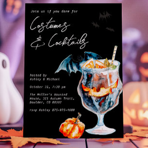 Costumes en Cocktails Halloween Party Kaart
