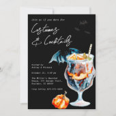 Costumes en Cocktails Halloween Party Kaart (Voorkant)