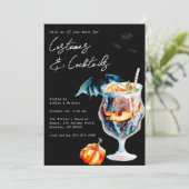 Costumes en Cocktails Halloween Party Kaart (Staand voorkant)