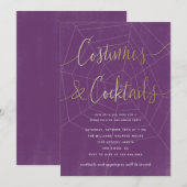 Costumes en Cocktails Modern Halloween Party Kaart (Voorkant / Achterkant)