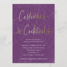 Costumes en Cocktails Modern Halloween Party Kaart