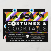 Costumes en Cocktails oogbollen drinken met katten Kaart (Voorkant / Achterkant)