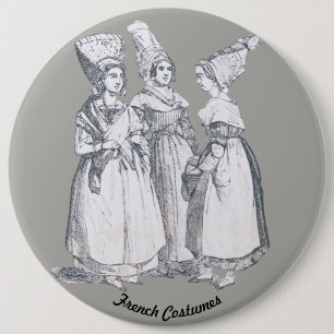 ~ COSTUMES ~ Franse parelaars ~ Marseille ~ 1850 s Ronde Button 6,0 Cm