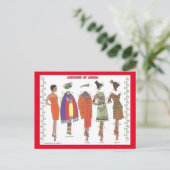 Costumes of Africa Paper Doll Post Card Briefkaart (Staand voorkant)