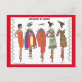 Costumes of Africa Paper Doll Post Card Briefkaart (Voorkant)