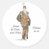 Costumes Parisiens- Manteau du soir Classic Round Ronde Sticker (Voorkant)