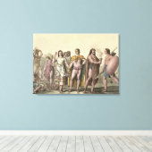 Costumes van de Mexicanen (kleurengraving) Canvas Afdruk (Insitu (Houten vloer))