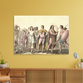 Costumes van de Mexicanen (kleurengraving) Canvas Afdruk (Insitu (Woonkamer))