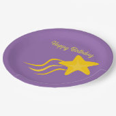 Costumize Happy Birthday Yellow Shooting Star Papieren Bordje (Gekanteld)