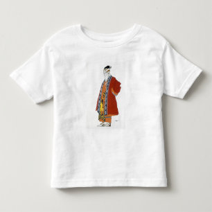 Costuum design voor een oud man in een rode jas (c kinder shirts