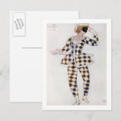 Costuum design voor Harlequin, van slapende schoon Briefkaart (Voorkant / Achterkant)