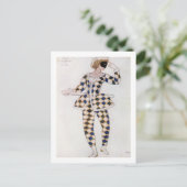 Costuum design voor Harlequin, van slapende schoon Briefkaart (Staand voorkant)