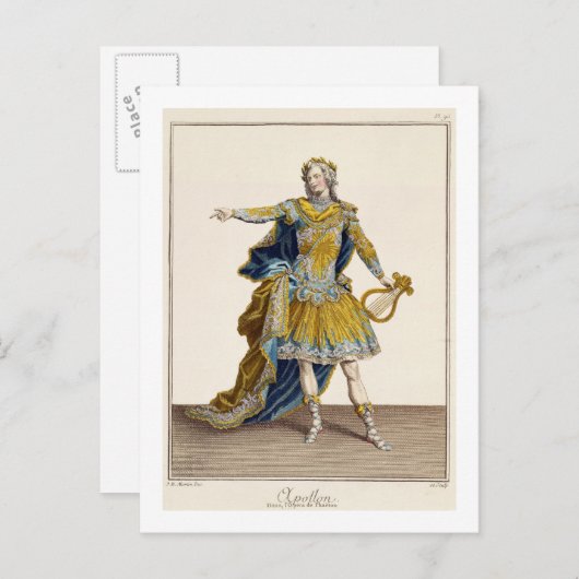 Costuum voor Apollo in de opera "Phaethon", engrav Briefkaart (Voorkant / Achterkant)