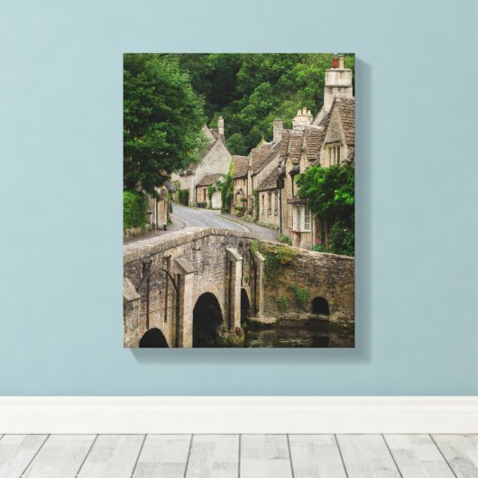 Costwolds stad Kasteel Combe verticale canvas prin (Insitu (Houten vloer))