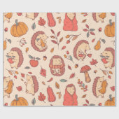 Cosy Autumn Hedgehog Cadeaupapier (Vlak)