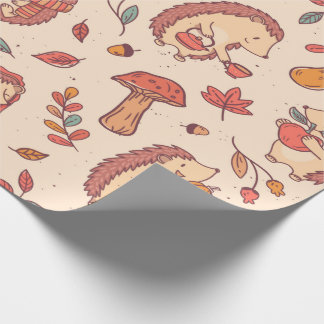 Cosy Autumn Hedgehog Cadeaupapier