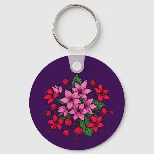 Cosy bright floral sleutelhanger (Voorkant)