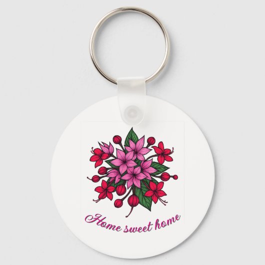 Cosy bright floral  sleutelhanger (Achterkant)