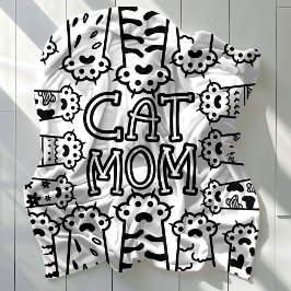 Cosy Cat Mom voor kattenliefhebbers Fleece Deken