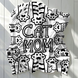 Cosy Cat Mom voor kattenliefhebbers Fleece Deken