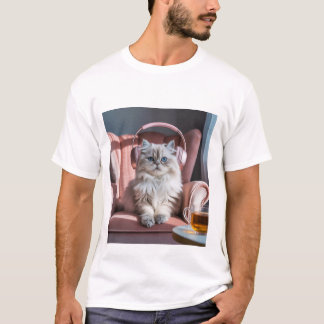 Cosy Cat Vibes – Schattigee Perzische kat die naar T-shirt