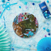 Cosy Chocolate Lab Zwart Lab Papieren Bordje (Feest)