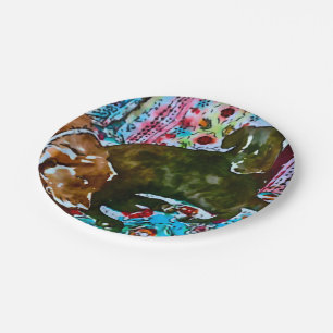 Cosy Chocolate Lab Zwart Lab Papieren Bordje
