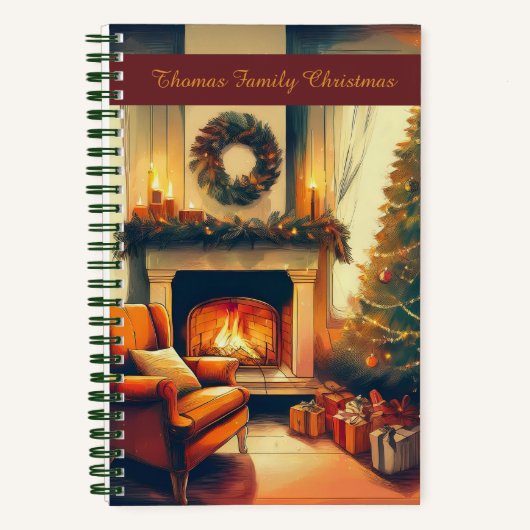 "Cosy Christmas" gepersonaliseerd kerstjournaal Notitieboek (Voorkant)