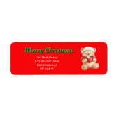 Cosy Christmas Teddy Bear Retour Adres Label (Voorkant)