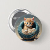 Cosy Cuddles: de wollige retraite van de kitten Ronde Button 5,7 Cm (Voorkant /achterkant)