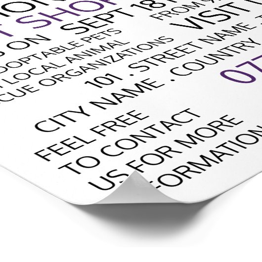 Cosy Dog, Pet Adoption Event Advertising Poster (Hoek)