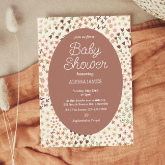 Cosy Flowers Baby shower Kaart