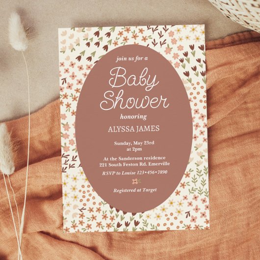 Cosy Flowers Baby shower Kaart