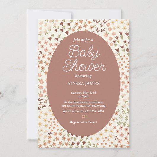 Cosy Flowers Baby shower Kaart (Voorkant)