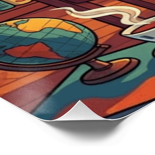 Cosy gnome doing his gnomework perfect poster (Hoek)