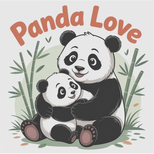 Cosy Panda Terug naar school Sticker (Voorkant)