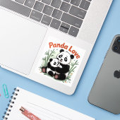 Cosy Panda Terug naar school Sticker (Laptop met iPhone)