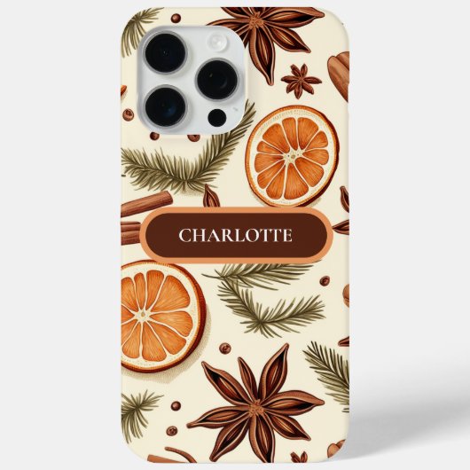 Cosy Spice Pattern – Aangepaste naam Case-Mate iPhone Case (Achterkant)