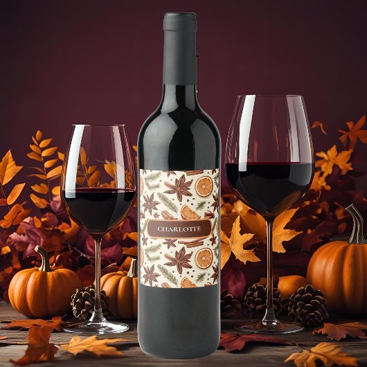 Cosy Spice Wine Label – Aangepaste naam Wijn Etiket
