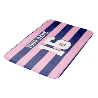 Cot Snoep Pink Navy Blue Team Jersey Preppy Stripe Badmat