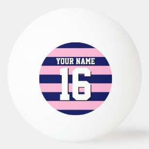 Cot Snoep Pink Navy Blue Team Jersey Preppy Stripe Pingpongbal